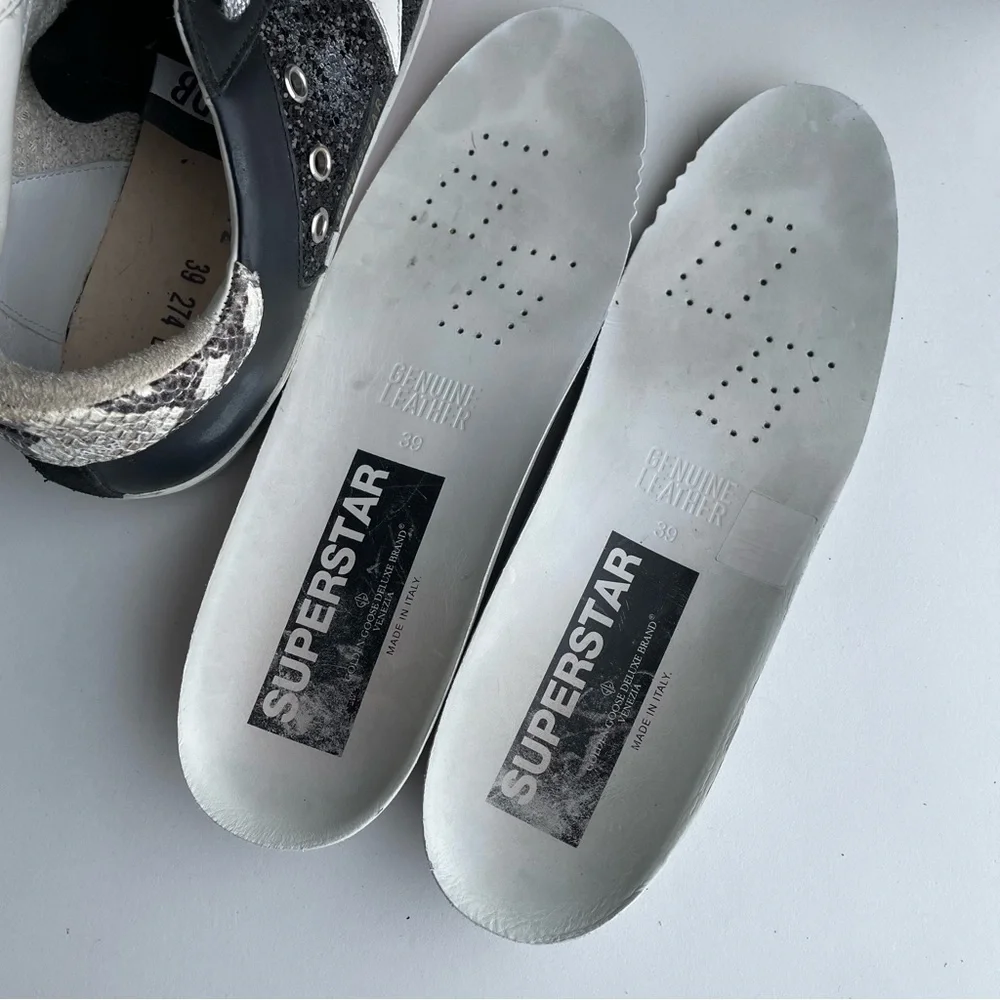 Golden Goose Super Star Python heel Glitter Pink soles sneakers signature shoes - Picture 7 of 16